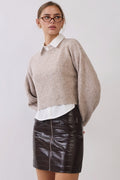 Cropped Layered Knit Sweater