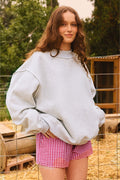 Solid Reversible Mock Neck Top