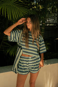 Striped Boxer Shorts - Way Down South blue