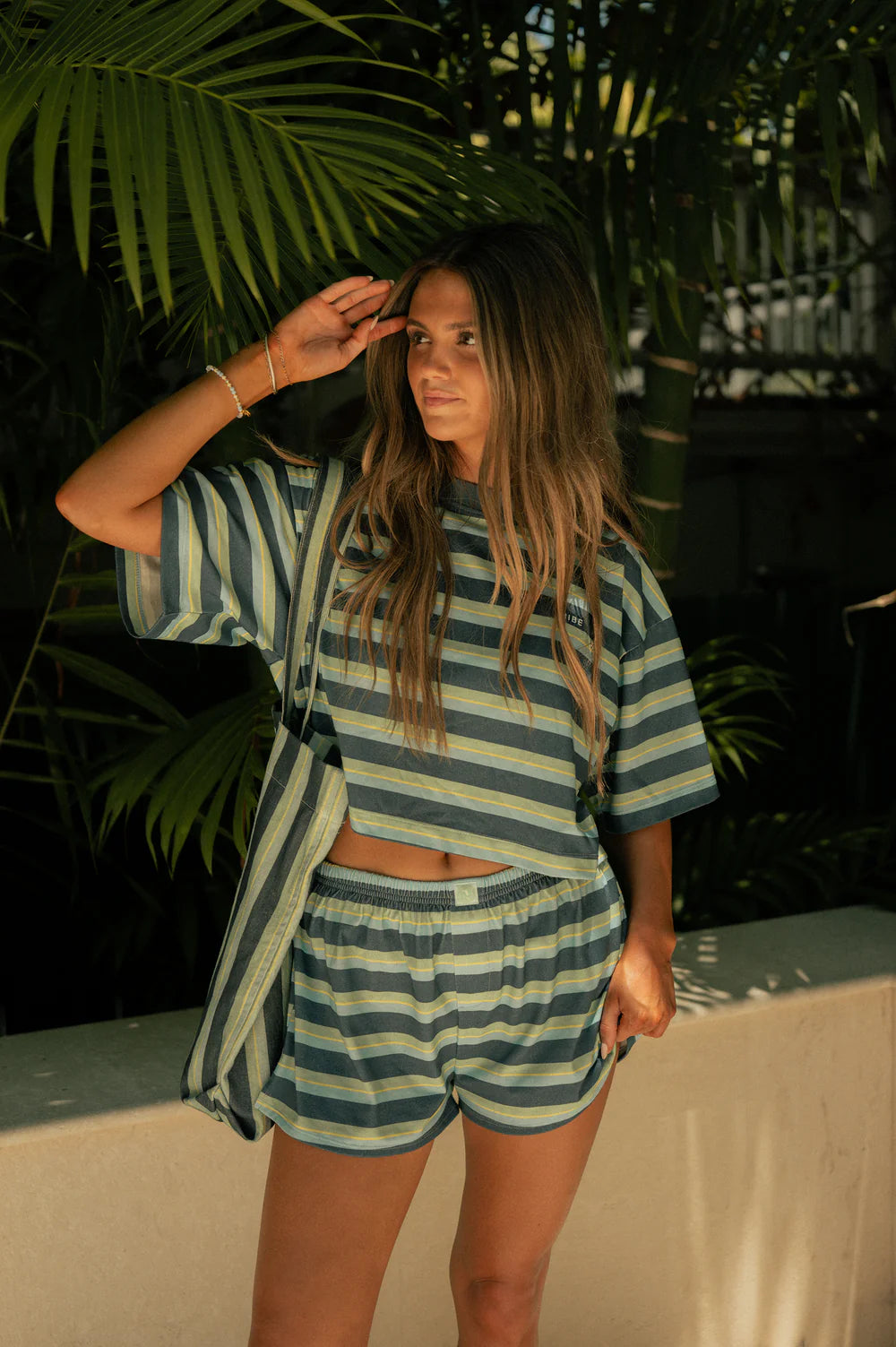 Striped Boxer Shorts - Way Down South blue