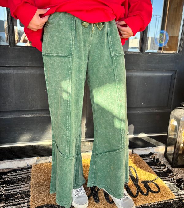 Zenana Acid Wash Wide Leg pants