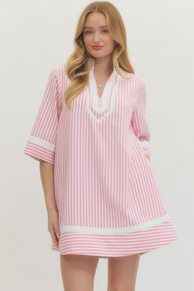 Light pink striped dress
