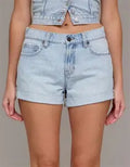 Kayla Light Relaxed Shorts Cuffed Hem