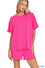 Raised rib short sleeve tee & short pants set