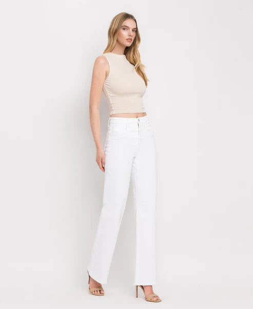 Optic White - Super High Rise 90's Vintage Tummy Control Flare Jeans