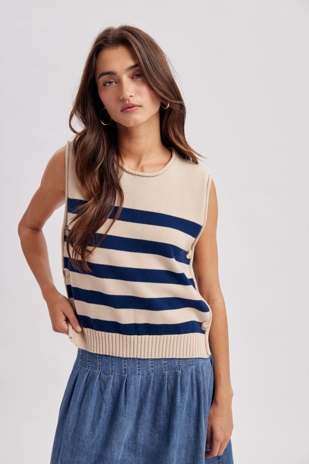 Stripe sweater Vest