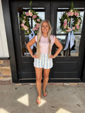 Striped Denim shorts