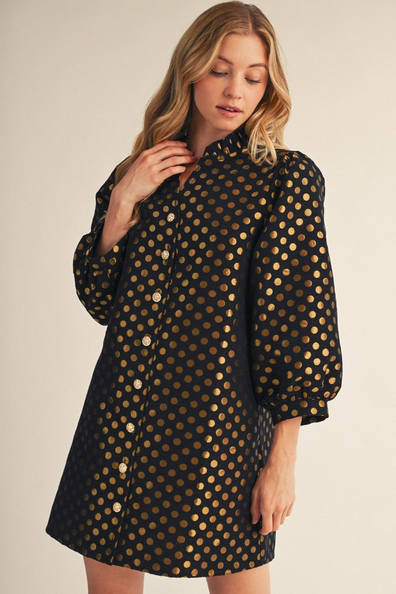 Metallic Polka Dot Dress