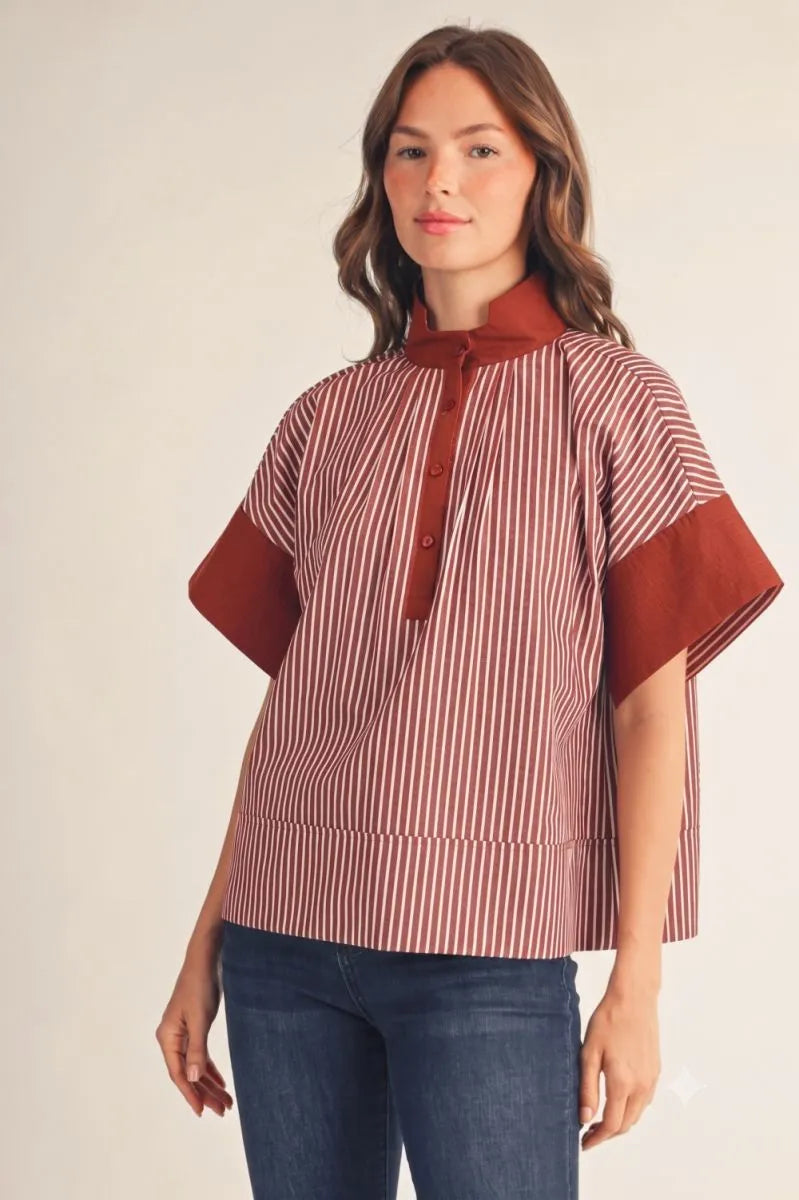 The Stripe Teacher Top Rust