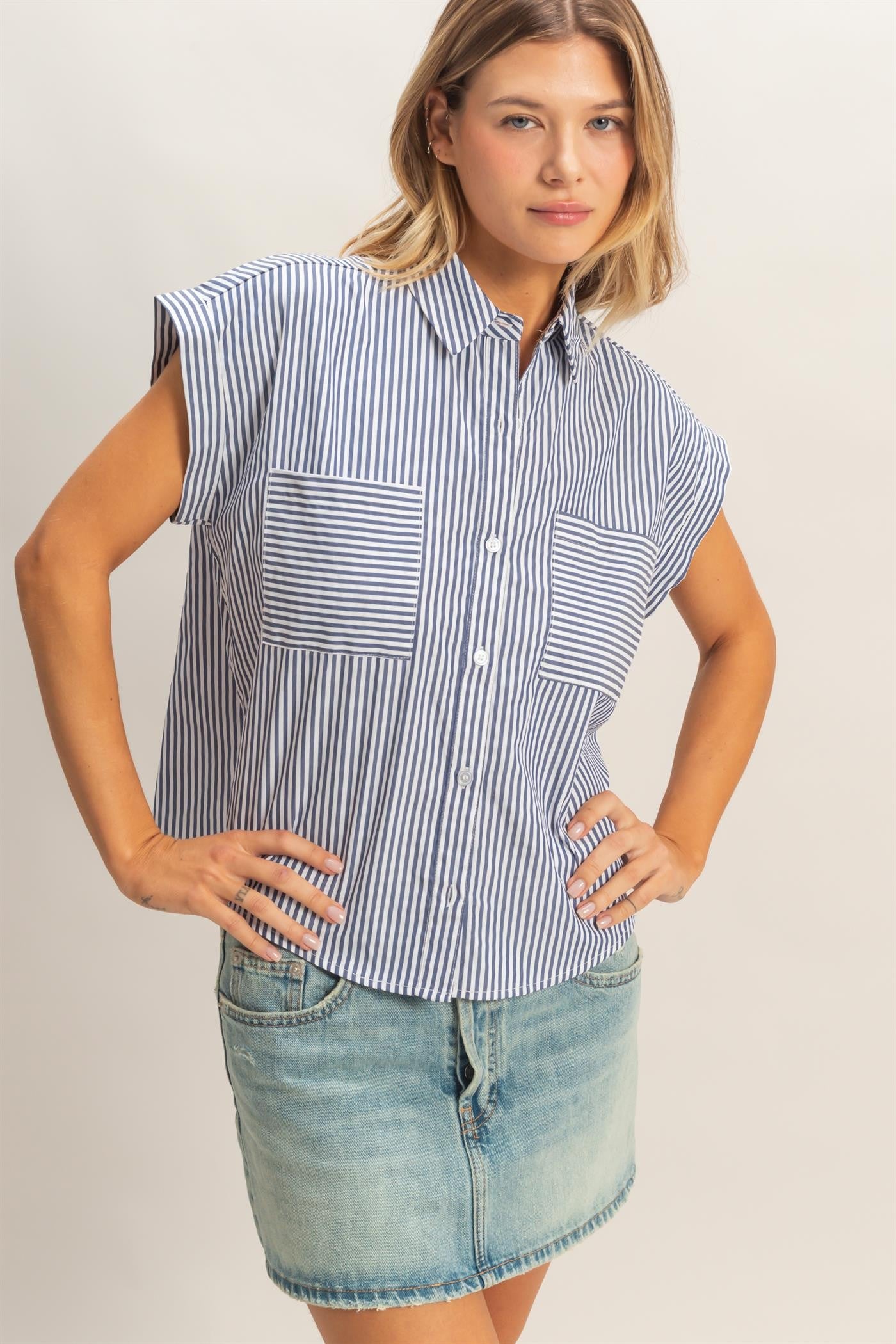Button-up Striped Shirt