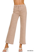 Plus size acid wash bootcut jean- Ash Mocha