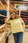 Western Classic Boxy Waffle Tee - Zesty