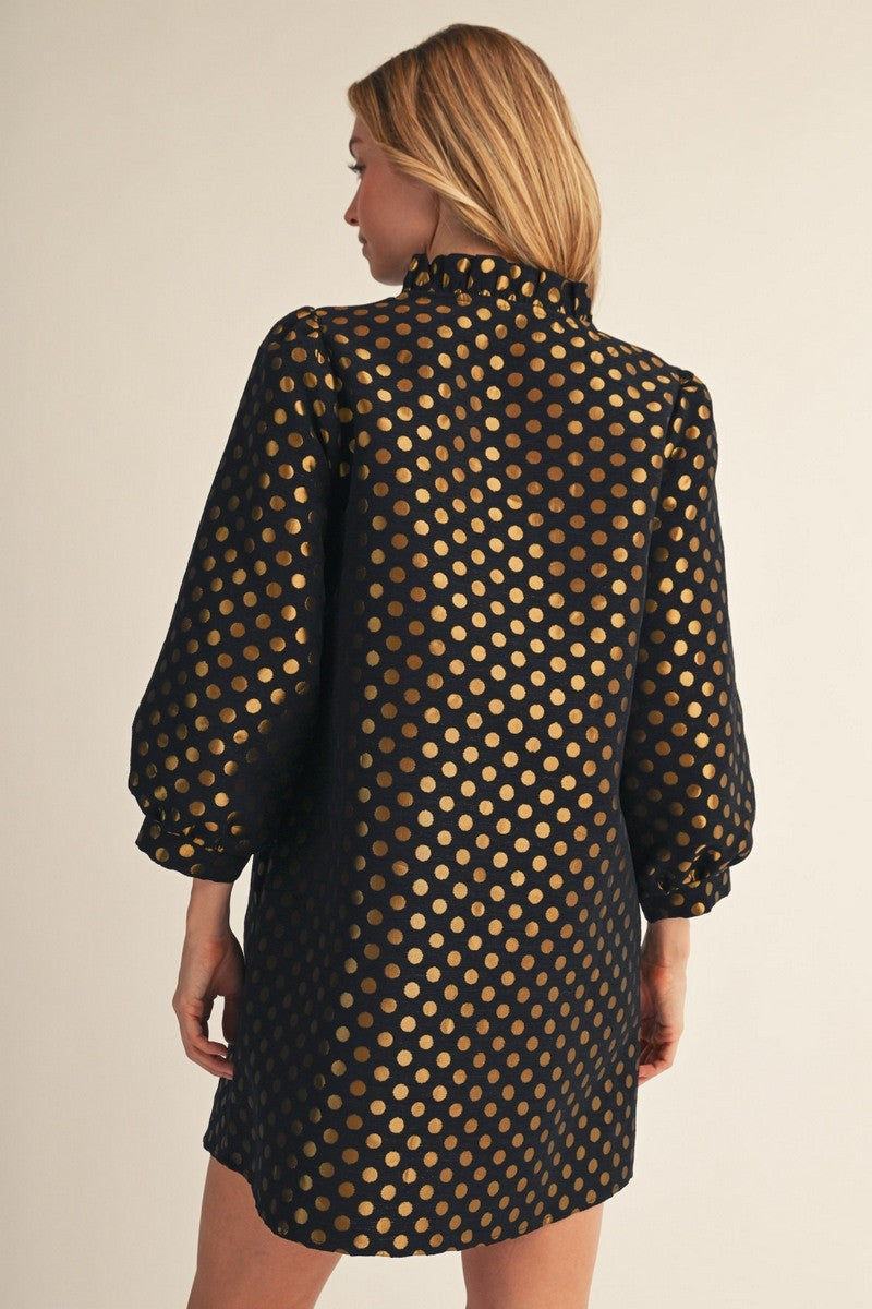 Metallic Polka Dot Dress