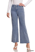 PLUS SIZE - acid wash bootcut jeans - marlin