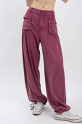 Cargo Pocket Pants - Berry