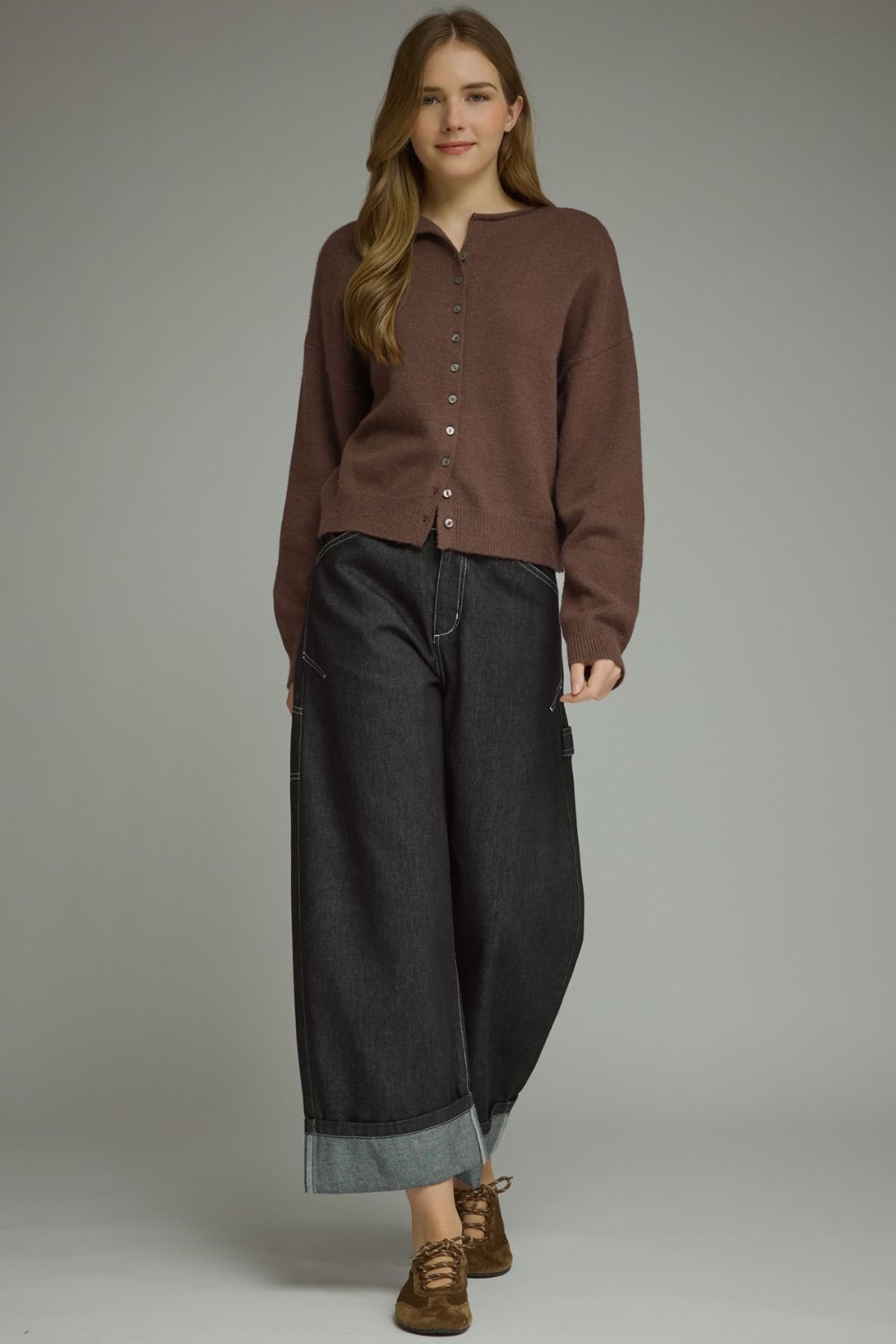 The Espresso Button Cardigan Sweater