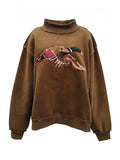 Mallard Brown Mock-neck Sweatshirt