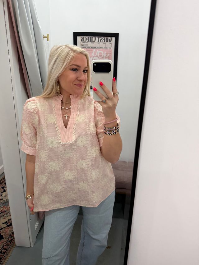 light pink lace top