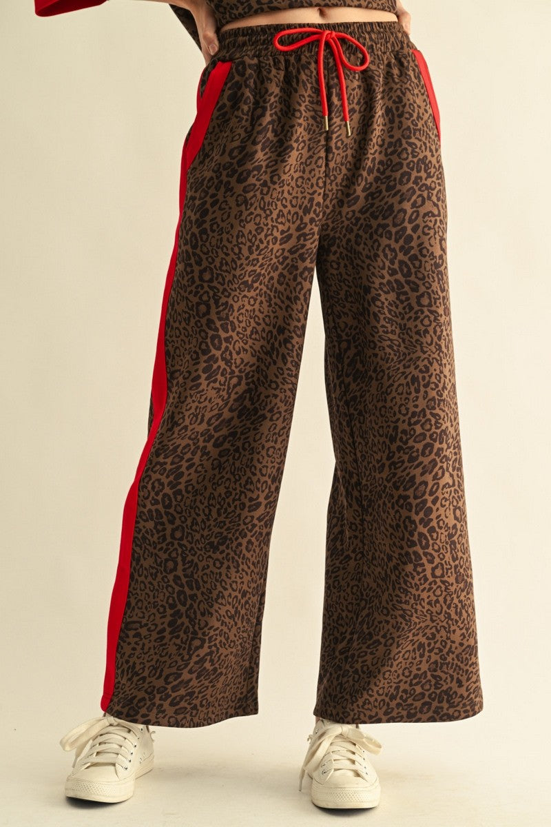 Faux Suede Leopard Sweatpants