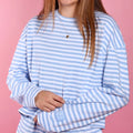 LULU MAC monochrome stipe long sleeve top