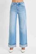 Tummy Control Hi-rise cuffed jeans