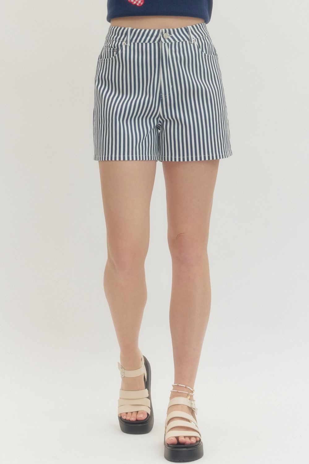 blue stripe shorts