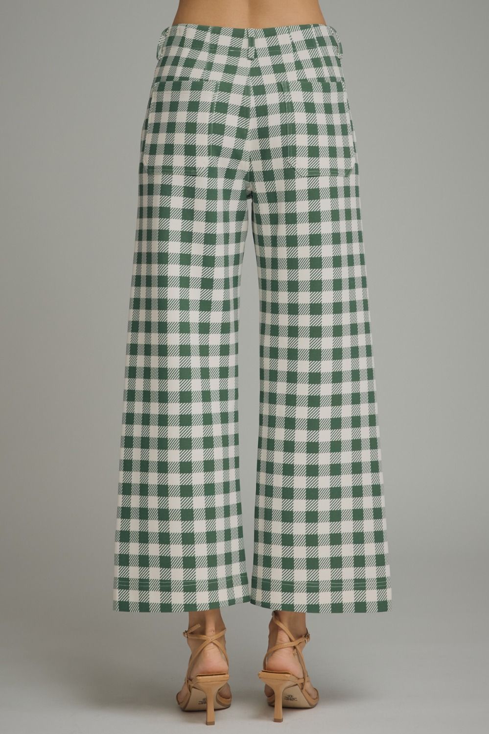 Gingham patch pocket trousers