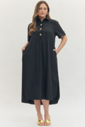 Plus Size Short Sleeve Midi Dress