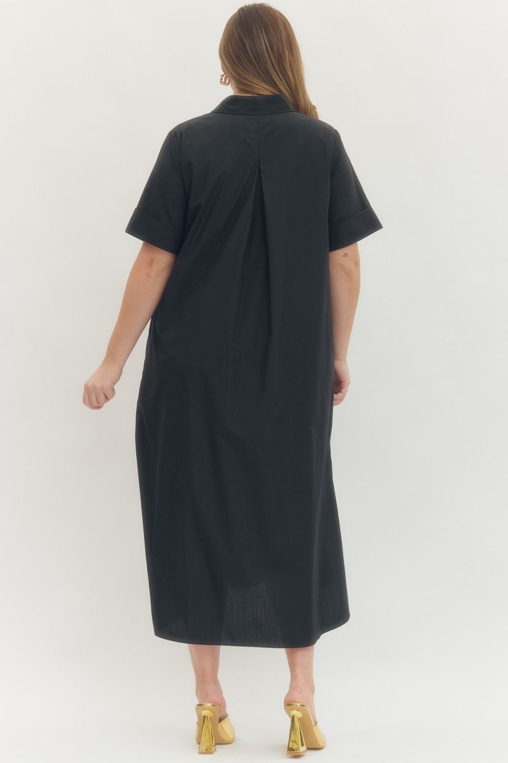 Plus Size Short Sleeve Midi Dress