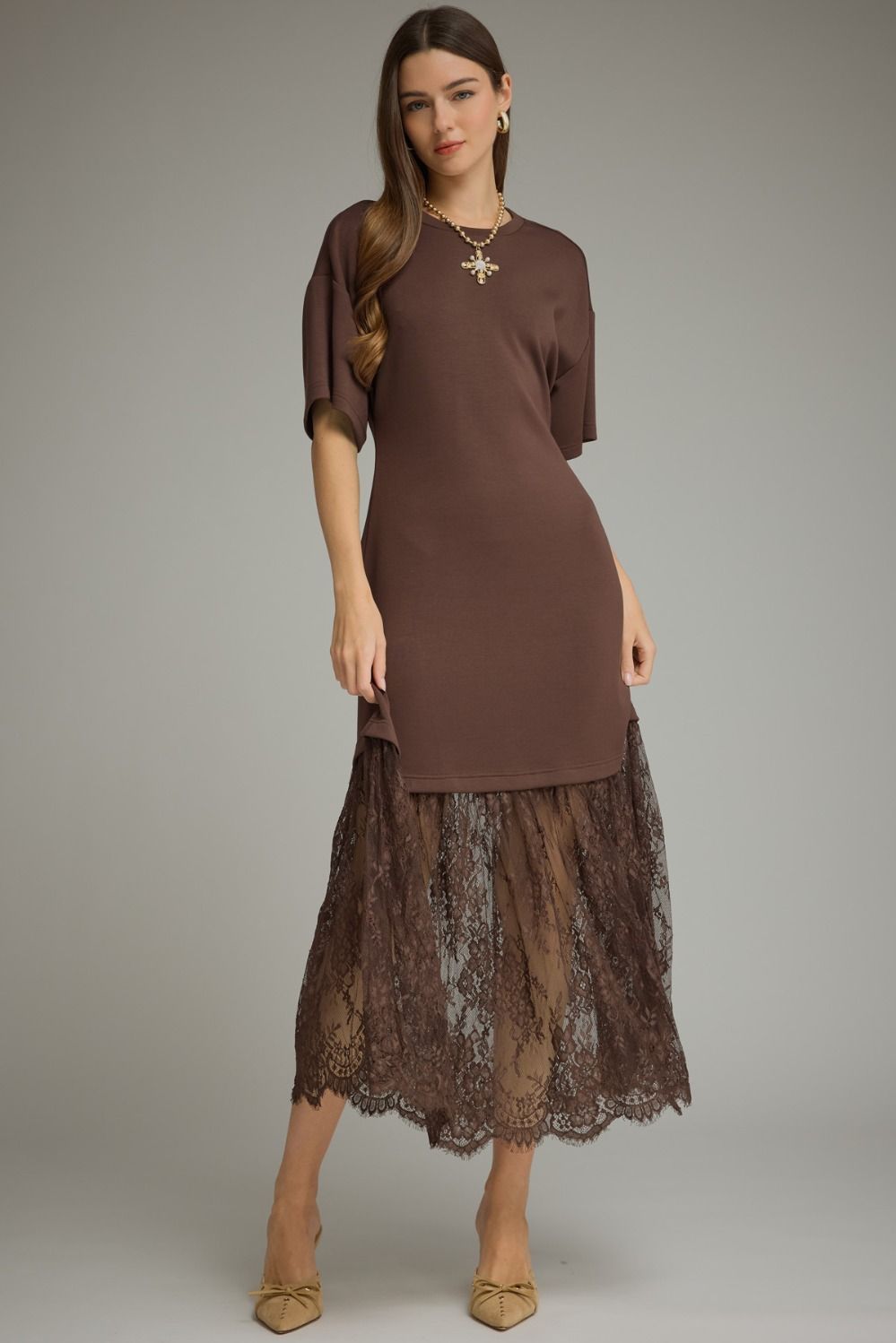 Classic Lace Skirt Midi Dress