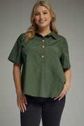 PLUS SIZE Popover Top with Gold Buttons