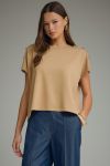 gold button accented Boxy knit top