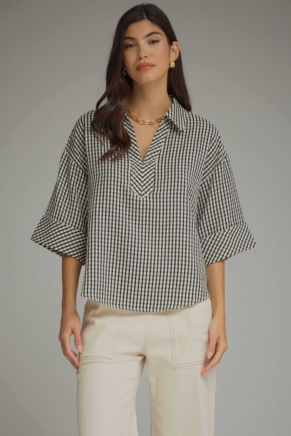 The Main Street Black Gingham Top