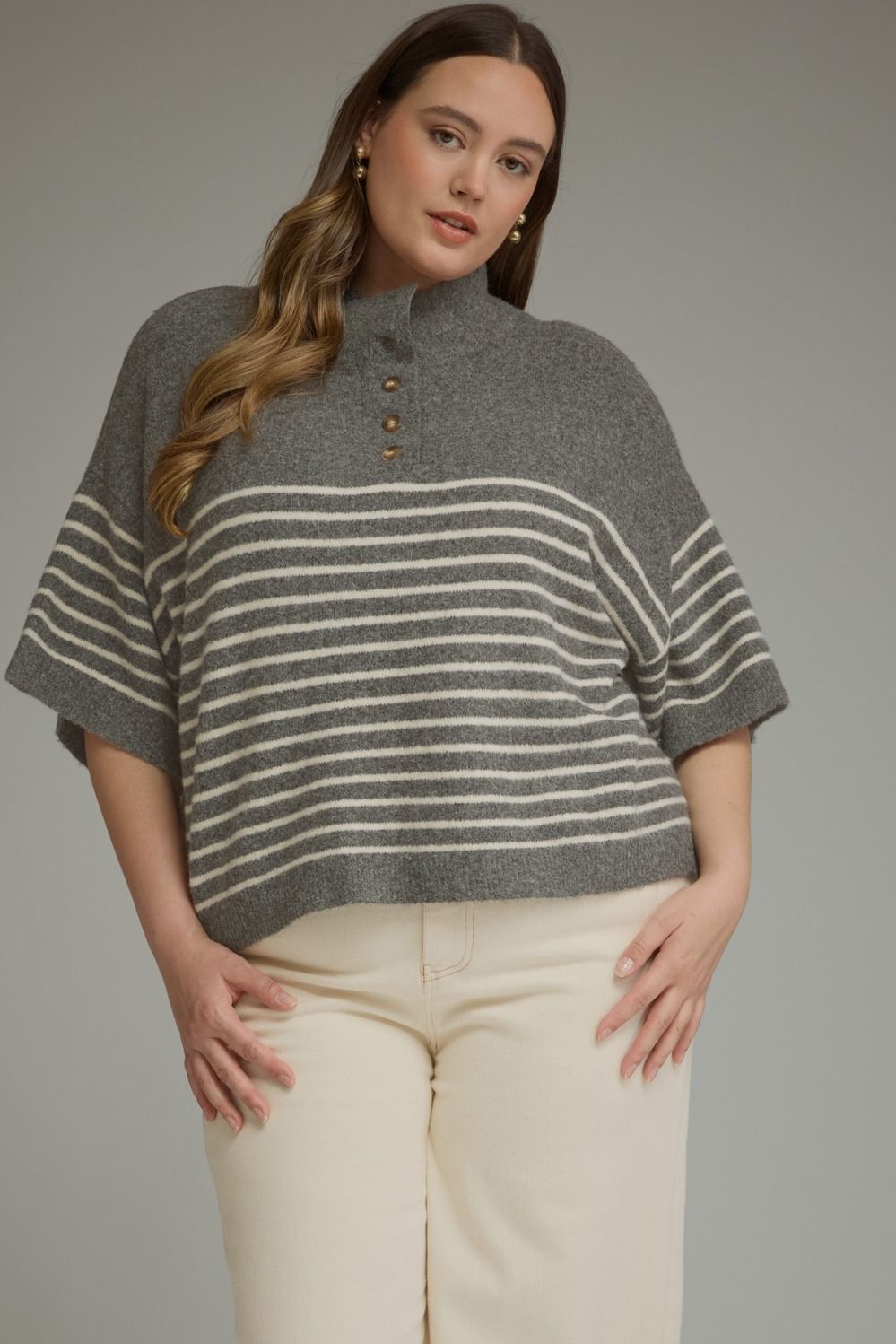 Plus Size Lightweight Mock Sweater