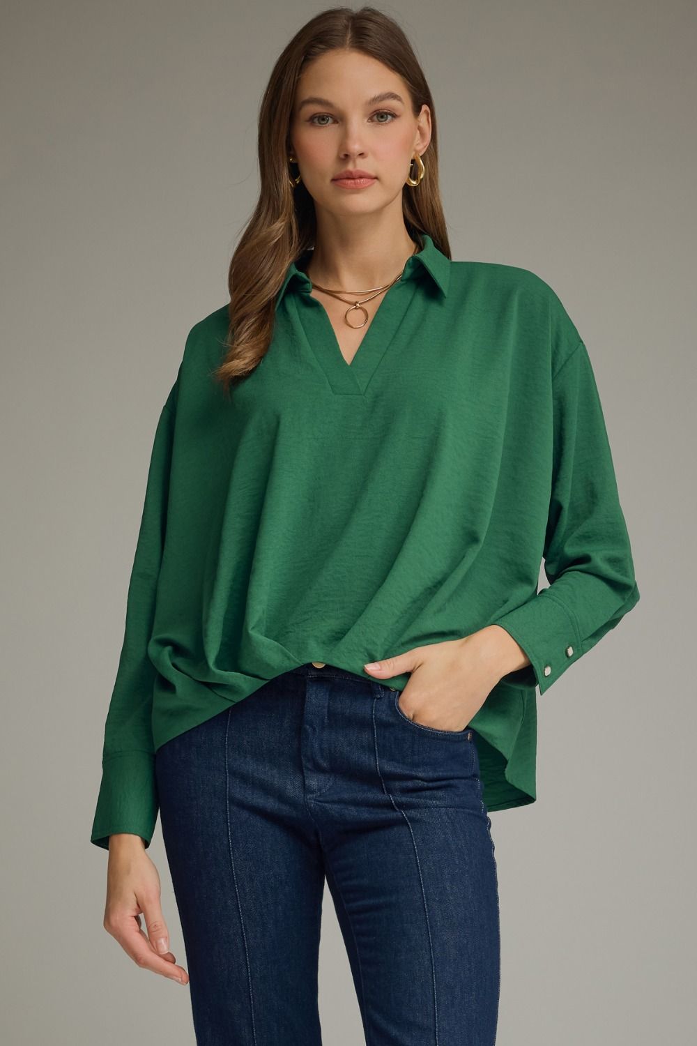 V-neck placket top