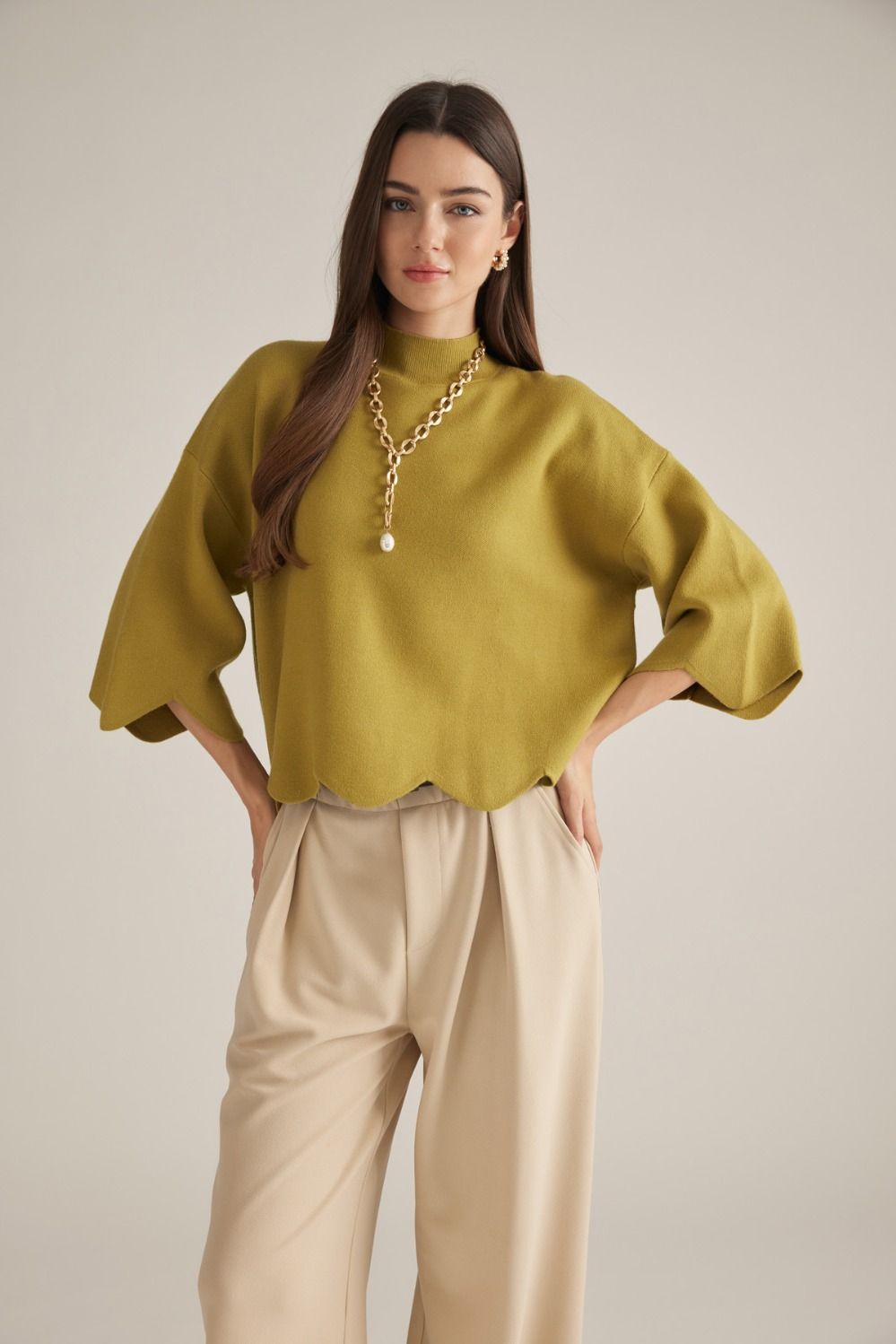 Martini Scalloped Sweater
