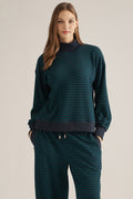 Mock Neck Stripe Pullover