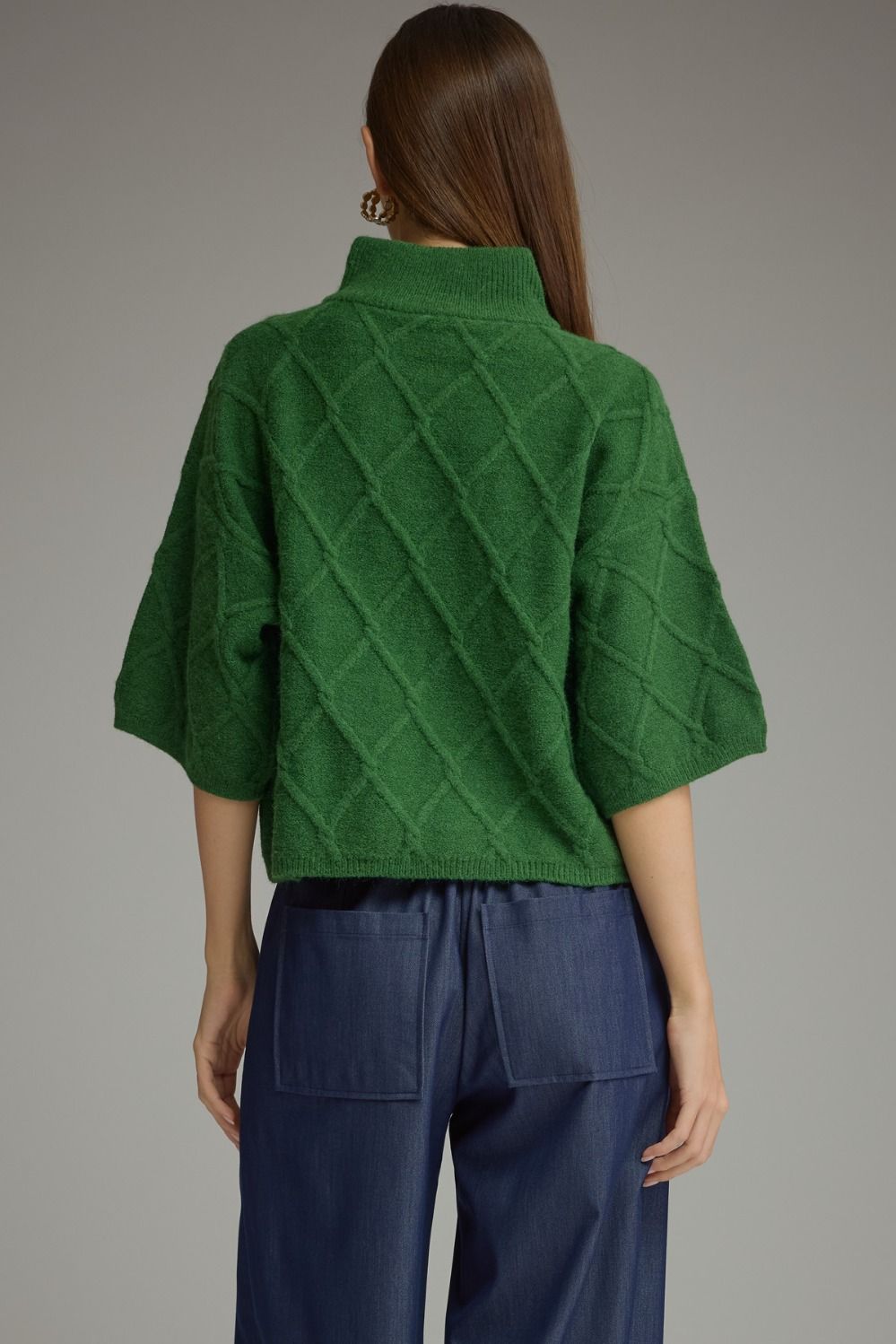 Pine Diamond Textured Sweater