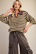 STRIPE PATTERN KNITTED SWEATER