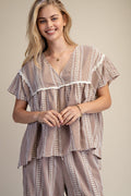 PLUS SIZE-GINGHAM OVERSIZED TOP