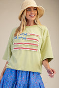 AMERICAN FLAG WASHED TERRY PULLOVER