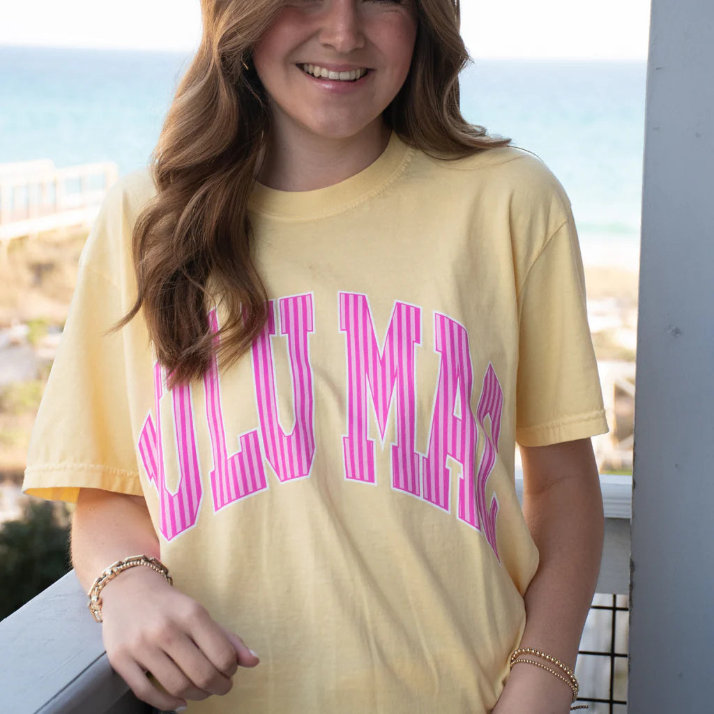 Stripe Butter Comfort Colors Tee