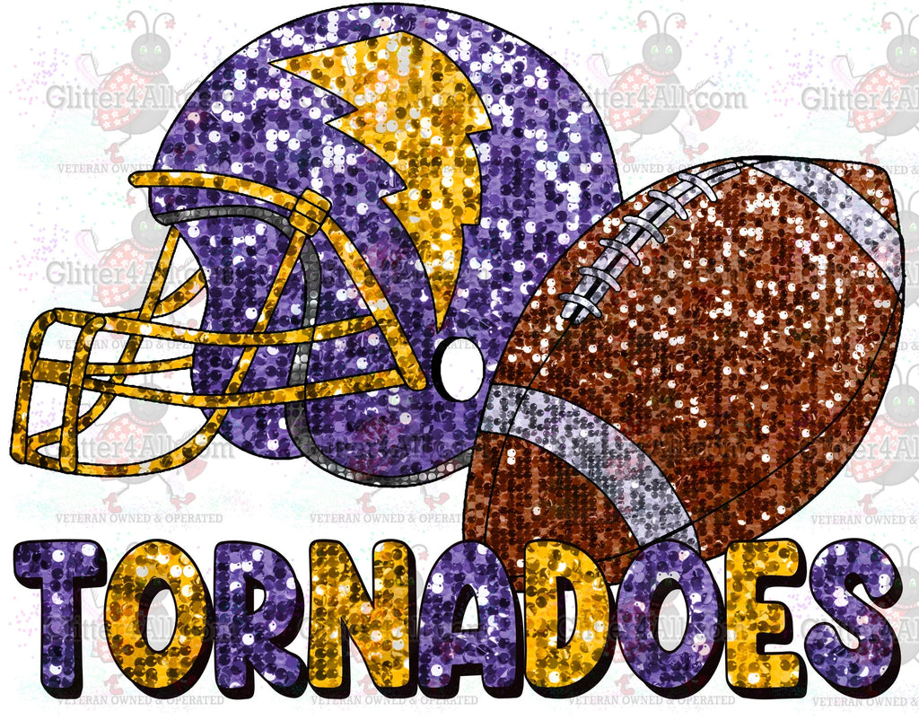 Tornadoes football glitter tee