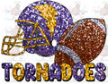 Tornadoes football glitter tee
