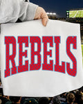 Rebels red/blue polka dot tee