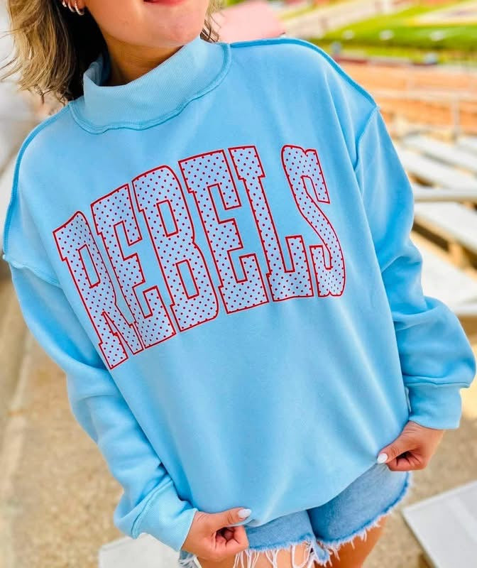 Rebels Mock Neck Fleece Sweatshirt
