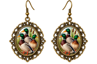 Mallard Earrings - Vintage