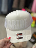 white bride hat