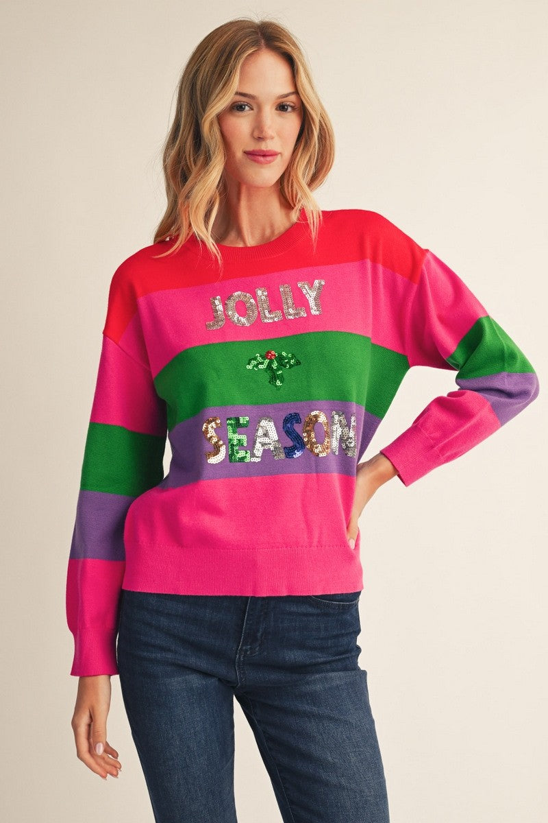 Sequins Accent Sweater Top