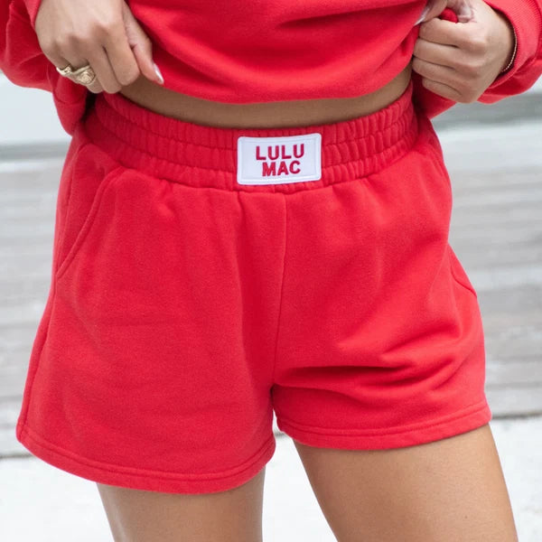 LULU MAC terry cloth shorts red